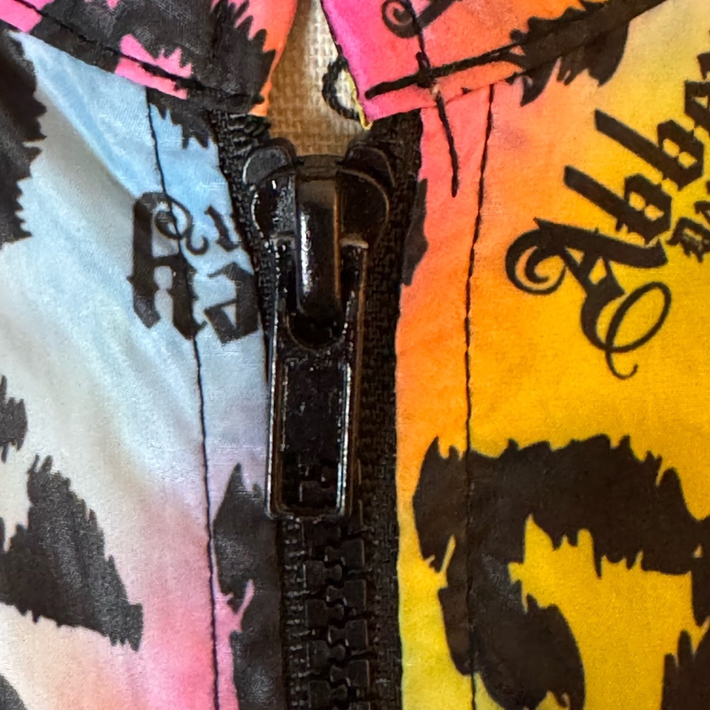 Abbey Dawn Avril Lavigne Rainbow Leopard Jacket Y2K‎ Scene Windbreaker S - Picture 13 of 17